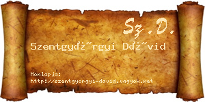 Szentgyörgyi Dávid névjegykártya