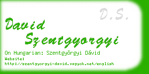 david szentgyorgyi business card